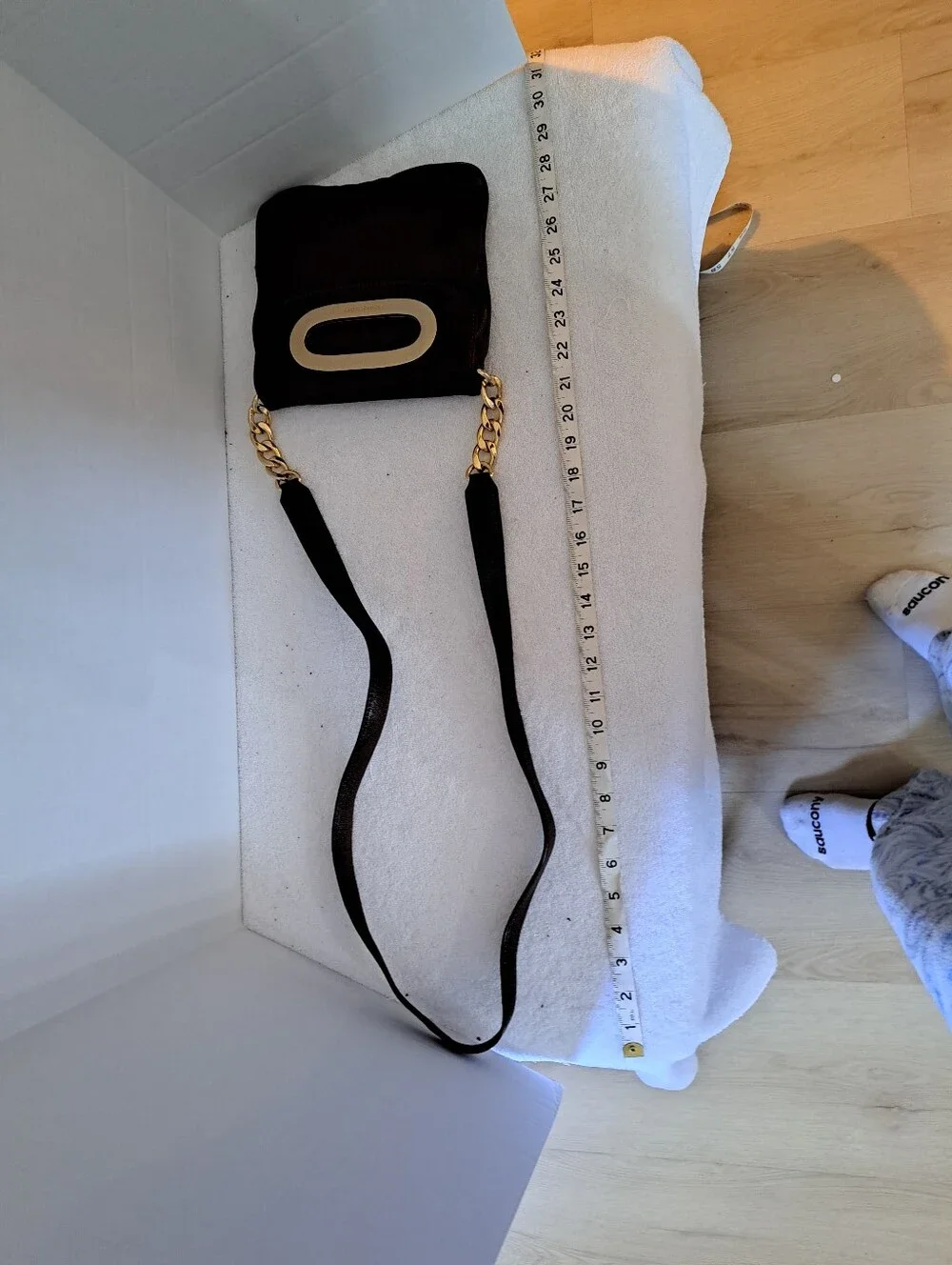 Michael Kors Brown Leather Crossbody Bag with Gold Accent And Dust Bag